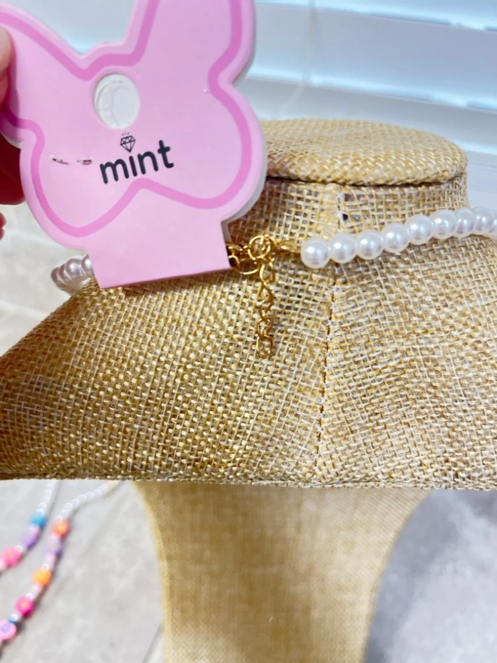 Multicolor Beaded Kids Necklace with Pink Accent NWT, 14” + 2”, Set of 2